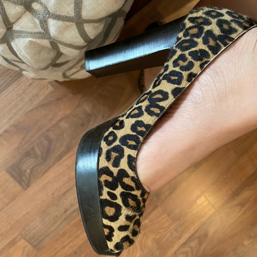Animal print open toe michael kors heels